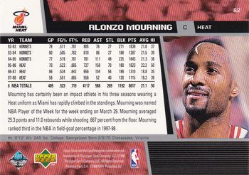 1998-99 Upper Deck #82 Alonzo Mourning Back