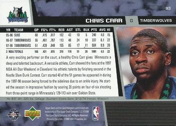 1998-99 Upper Deck #93 Chris Carr Back