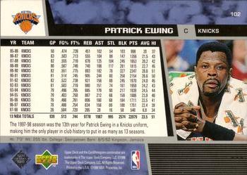 1998-99 Upper Deck #102 Patrick Ewing Back
