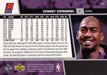 1998-99 Upper Deck #122 Danny Manning Back