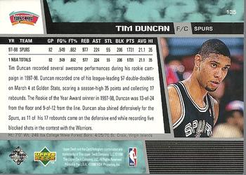 1998-99 Upper Deck #135 Tim Duncan Back