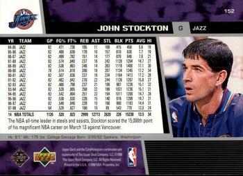 1998-99 Upper Deck #152 John Stockton Back