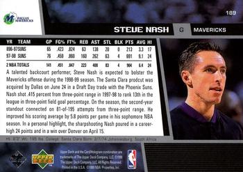 1998-99 Upper Deck #189 Steve Nash Back