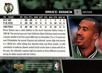 1998-99 Upper Deck #194 Bruce Bowen Back