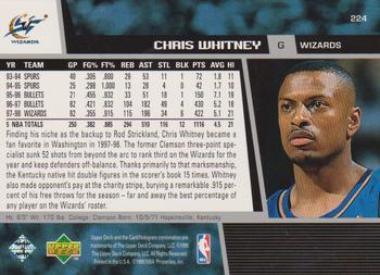 1998-99 Upper Deck #224 Chris Whitney Back