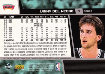 1998-99 Upper Deck #235 Vinny Del Negro Back