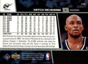 1998-99 Upper Deck #238 Mitch Richmond Back
