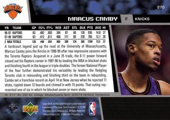 1998-99 Upper Deck #270 Marcus Camby Back