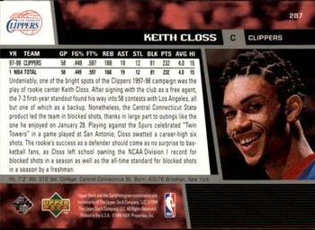 1998-99 Upper Deck #287 Keith Closs Back
