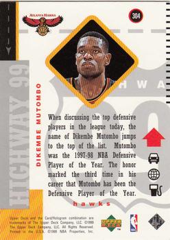 1998-99 Upper Deck #304 Dikembe Mutombo Back