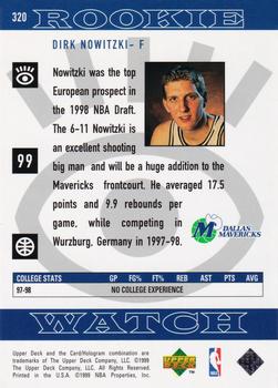 1998-99 Upper Deck #320 Dirk Nowitzki Back
