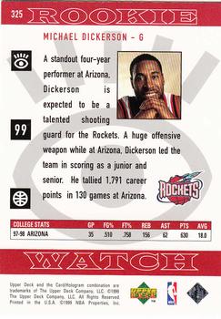 1998-99 Upper Deck #325 Michael Dickerson Back