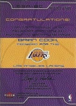 2003-04 Flair - Sweet Swatch Autographs #SSA-BC Brian Cook Back