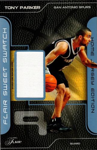 2003-04 Flair - Sweet Swatch Jumbos Home #SSOH-TP Tony Parker Front