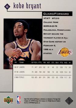 1998-99 Upper Deck Black Diamond #46 Kobe Bryant Back