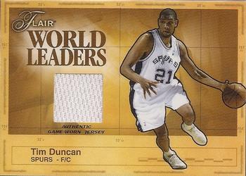2003-04 Flair - World Leaders Game Used #WL-TD Tim Duncan Front