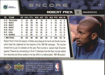 1998-99 Upper Deck Encore #17 Robert Pack Back