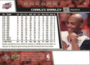 1998-99 Upper Deck Encore #29 Charles Barkley Back