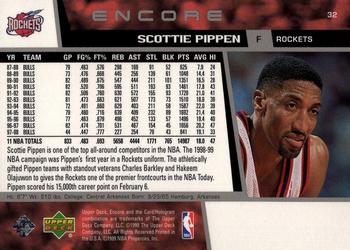 1998-99 Upper Deck Encore #32 Scottie Pippen Back