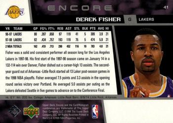 1998-99 Upper Deck Encore #41 Derek Fisher Back