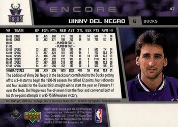 1998-99 Upper Deck Encore #47 Vinny Del Negro Back