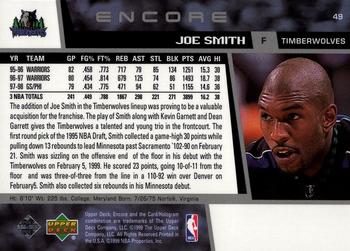 1998-99 Upper Deck Encore #49 Joe Smith Back