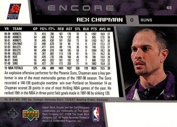 1998-99 Upper Deck Encore #65 Rex Chapman Back