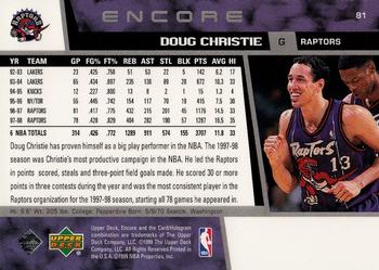 1998-99 Upper Deck Encore #81 Doug Christie Back