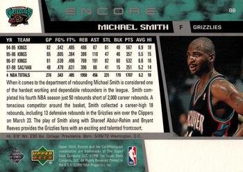 1998-99 Upper Deck Encore #86 Michael Smith Back