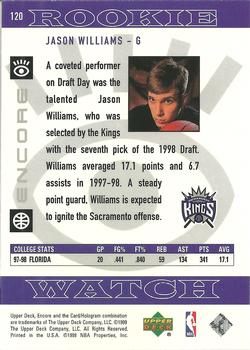 1998-99 Upper Deck Encore #120 Jason Williams Back