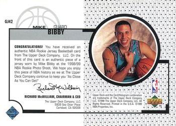 1998-99 Upper Deck - Game Worn Jerseys / Rookie Jerseys #GJ42 Mike Bibby Back