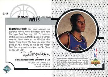 1998-99 Upper Deck - Game Worn Jerseys / Rookie Jerseys #GJ49 Bonzi Wells Back