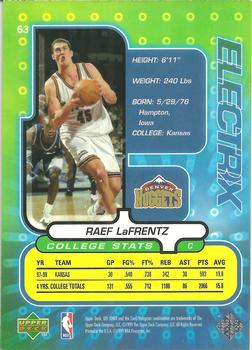 1998-99 Upper Deck Ionix #63 Raef LaFrentz Back