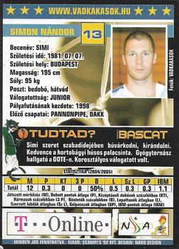 2004-05 Scampi's Sportkártyák - Kosárlabda #28 Nandor Simon Back