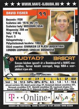 2004-05 Scampi's Sportkártyák - Kosárlabda #29 David Fisher Back