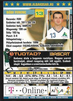 2004-05 Scampi's Sportkártyák - Kosárlabda #78 Ferenc Bodi Back