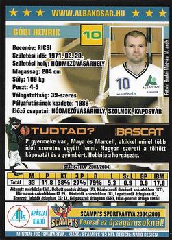 2004-05 Scampi's Sportkártyák - Kosárlabda #85 Gobi Henrik Back