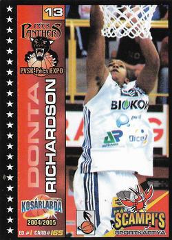 2004-05 Scampi's Sportkártyák - Kosárlabda #165 Donta Richardson Front