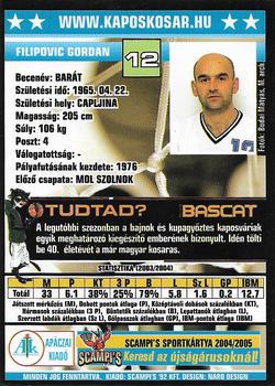2004-05 Scampi's Sportkártyák - Kosárlabda #175 Gordan Filipovic Back