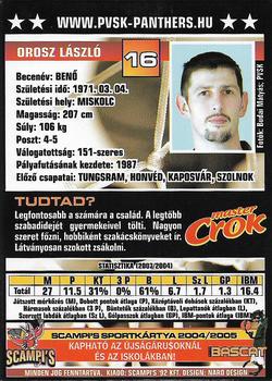 2004-05 Scampi's Sportkártyák - Kosárlabda - Chio Edition #3 Laszlo Orosz Back