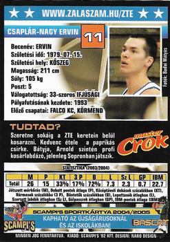 2004-05 Scampi's Sportkártyák - Kosárlabda - Chio Edition #77 Ervin Csaplar-Nagy Back