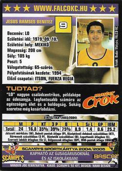 2004-05 Scampi's Sportkártyák - Kosárlabda - Chio Edition #152 Jesus Ramses Benitez Back