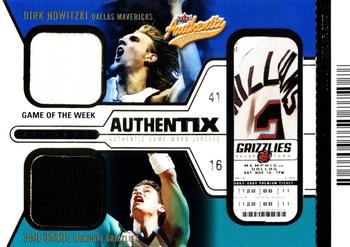 2003-04 Fleer Authentix - Jersey Authentix Game of the Week Unripped #DN-PG Dirk Nowitzki / Pau Gasol Front