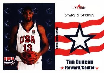 2003-04 Fleer Avant - Stars and Stripes Jerseys #SSH/TD Tim Duncan Front