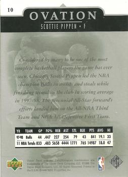 1998-99 Upper Deck Ovation #10 Scottie Pippen Back