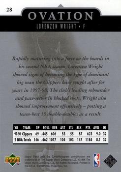 1998-99 Upper Deck Ovation #28 Lorenzen Wright Back