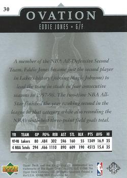 1998-99 Upper Deck Ovation #30 Eddie Jones Back