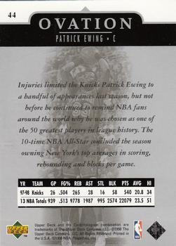 1998-99 Upper Deck Ovation #44 Patrick Ewing Back