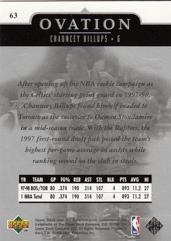 1998-99 Upper Deck Ovation #63 Chauncey Billups Back