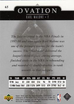 1998-99 Upper Deck Ovation #65 Karl Malone Back